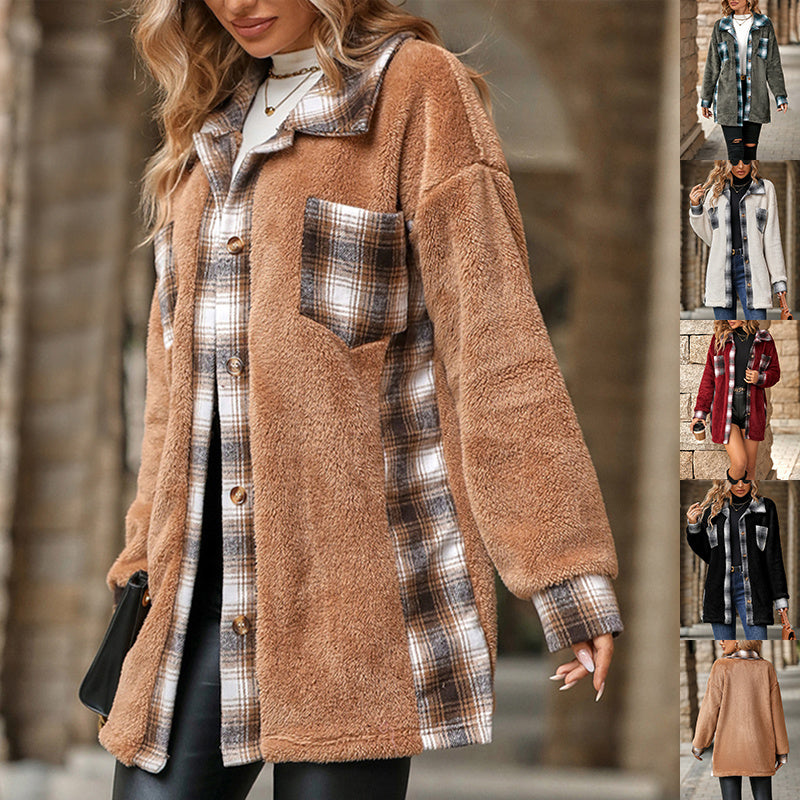 Plaid Woolen Coat