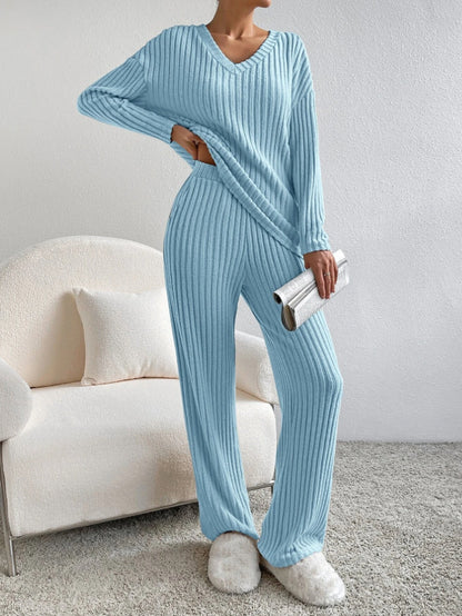 Solid Striped Lounge Set