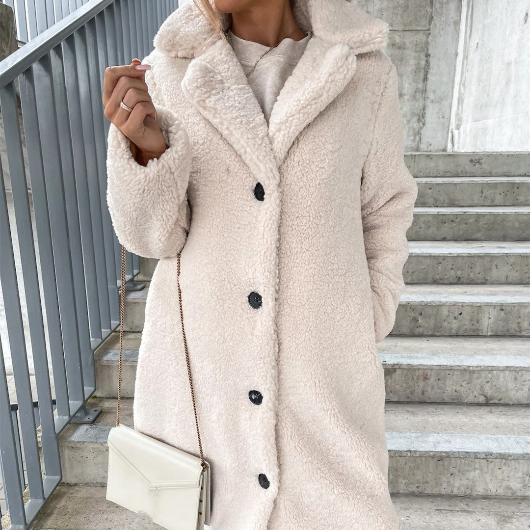 Long-sleeved Lapel Plush Jacket