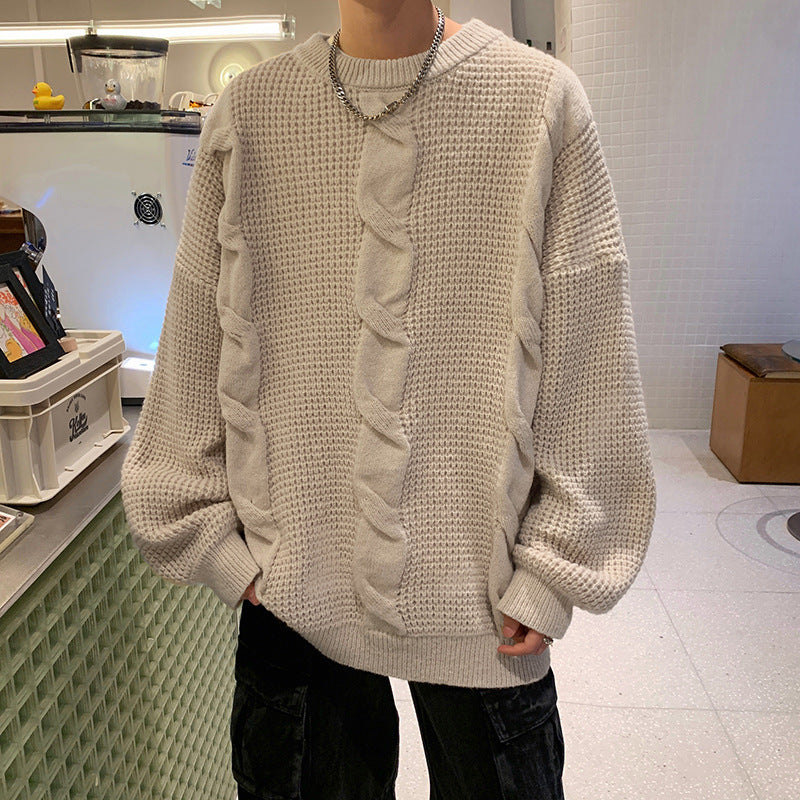 Men's Retro Round Neck Sweater