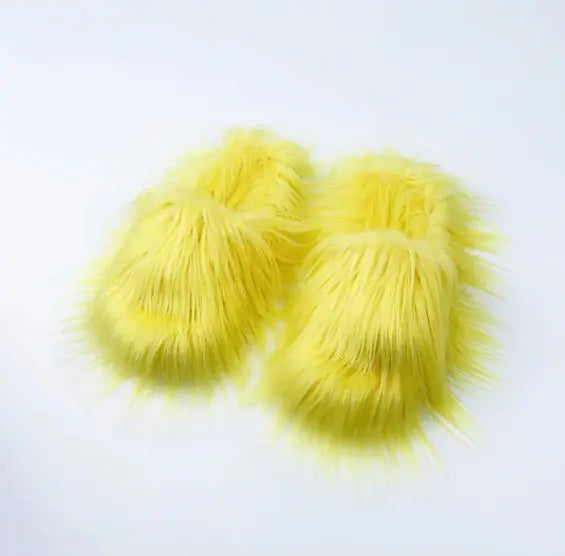 Long Hair Woolen Slippers