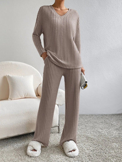 Solid Striped Lounge Set