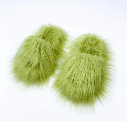 Long Hair Woolen Slippers