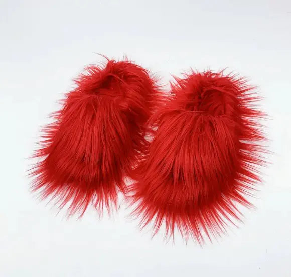 Long Hair Woolen Slippers