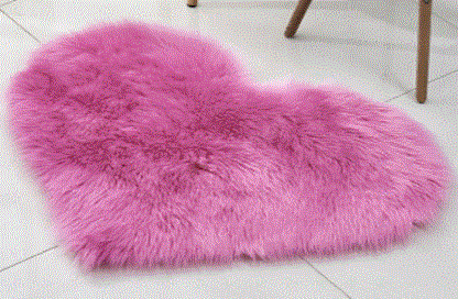 Heart Shape Fluffy Rug