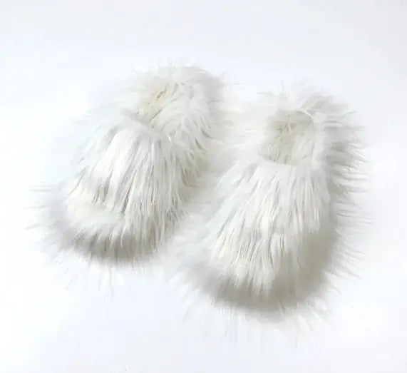 Long Hair Woolen Slippers