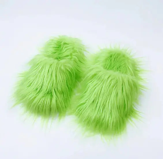 Long Hair Woolen Slippers